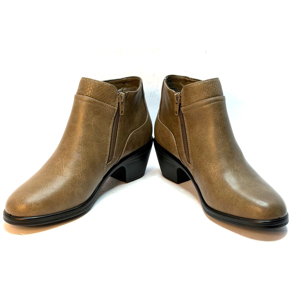 Easy Street Women's Langley Zipper Ankle Boots Taupe/Snake Size 8.5M NWT/BOX - Picture 3 of 10